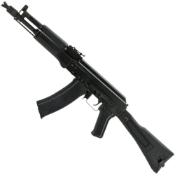 Explore realism with the LCT AK104 Airsoft AEG Rifle. Stamped steel receiver, folding stock, adjustable hop-up. Upgradeable gearbox. Available at ReplicaAirguns.ca.