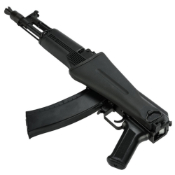Explore realism with the LCT AK104 Airsoft AEG Rifle. Stamped steel receiver, folding stock, adjustable hop-up. Upgradeable gearbox. Available at ReplicaAirguns.ca.