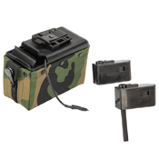 Enhance your A&K M249 AEG with the Compact Box Magazine. Boasting 1500 rounds and a camo fabric cover, this magazine offers an authentic and aggressive appearance. Compatible with A&K, Classic Army, and similar M249s, it reduces reloads on the field