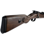 Explore realism with the S&T Matrix KAR98K Airsoft Rifle. Crafted with real wood and metal, the bolt-action rifle weighs over 7 pounds. The rustic finish adds authenticity, replicating the WWII-era Kar98k.