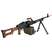 A&K Matrix PKM Russian Battlefield Squad Automatic Weapon Airsoft Machine Gun - Real Wood