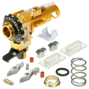 Enhance accuracy with CNC Aluminum Hopup Chamber ME Pro for Tokyo Marui M4 AEG. Fine hopup adjustments, designed for R-hop, and compatible with various buckings