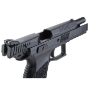 Explore the KJ Works CZ P-09 GBB Airsoft Pistol at ReplicaAirguns.ca. Durable metal & polymer construction, 25-round capacity, and realistic 376 FPS. Buy CO2, Green Gas, and magazines.