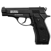 Explore the Swiss Arms 4.5mm BB Pistol at ReplicaAirguns.ca. Durable full metal construction, semi-auto firing, and detachable 20-round magazine. CO2 cartridges not included.