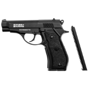 Explore the Swiss Arms 4.5mm BB Pistol at ReplicaAirguns.ca. Durable full metal construction, semi-auto firing, and detachable 20-round magazine. CO2 cartridges not included.