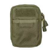 Discover the Raven X Tactical Everyday Carry Pouch Tan - a versatile and durable solution for daily essentials. Made with 1000D nylon, it features inner pockets, a vinyl sleeve, MOLLE mounting, and proudly displays a U.S. flag patch.