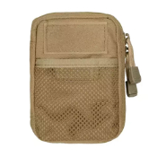 Discover the Raven X Tactical Everyday Carry Pouch Tan - a versatile and durable solution for daily essentials. Made with 1000D nylon, it features inner pockets, a vinyl sleeve, MOLLE mounting, and proudly displays a U.S. flag patch.