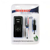 Tenergy 3.7V 2600mAh Li-Ion 18650 Button Top Batteries with Smart Charger