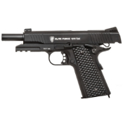 Elite Force 1911 TAC CO2 Airsoft Pistol with full metal body, realistic blowback, and threaded barrel, ideal for field play and CQB