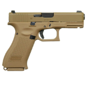 Explore the realism of the VFC Glock 19X GBB Airsoft Pistol. Tan color, 370 FPS, 24rd magazine, and realistic blowback action. Fully licensed by Glock with adjustable hop-up. Buy now at ReplicaAirguns.ca.