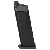 Upgrade your airsoft game with the WE Airsoft Gen5 G19 Series 20-Round Magazine in black. Sturdy metal construction with a polymer base plate. Available at ReplicaAirguns.ca.